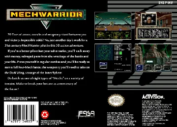 MechWarrior (USA) box cover back